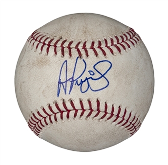 2012 Albert Pujols Game Used and Signed Actual Hit Baseball (MLB authenticated/JSA)